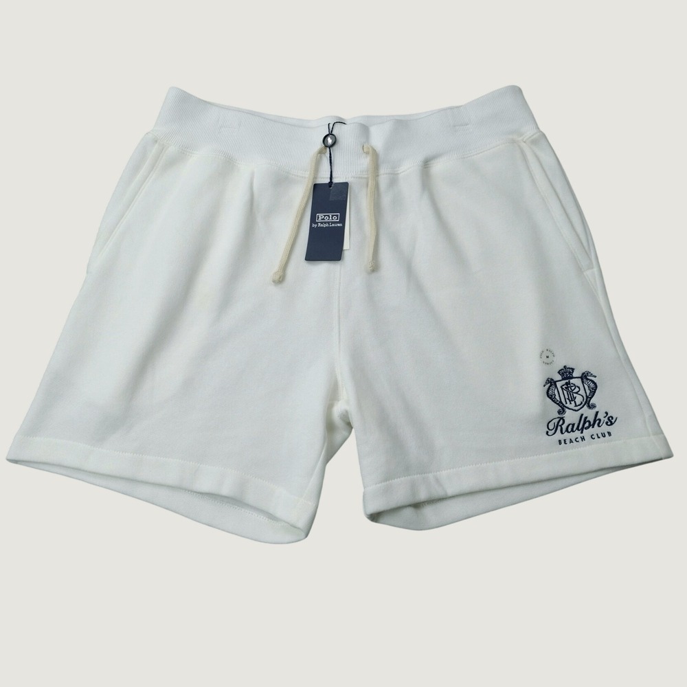 Polo Ralph Lauren Ralph's Beach Club Sweat Shorts M White Relaxed Fit NWT